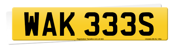 Registration number WAK 333S